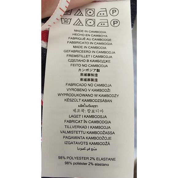 Michael Kors Shirt Womens 2X 22/24 Plus Red White Blue Striped 3/4 Sleeve - Picture 4 of 4